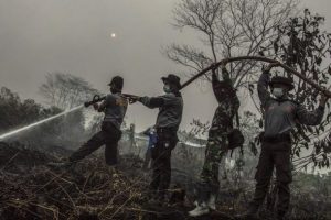 Endonezya'da 190 bin hektar ormanı k&uuml;l eden yangın s&ouml;nd&uuml;r&uuml;lemiyor