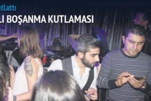 Boşanmayı şampanya ile kutladı...