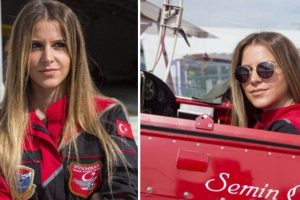 24 yaşında, kadın hava akrobasi pilotu...