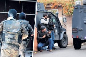 Bitişikteki evden ka&ccedil;maya &ccedil;alıştılar