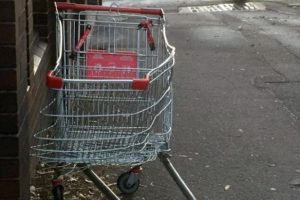 Tekerlekli alışveriş sepetiyle s&uuml;rat yapan kişi &ouml;ld&uuml;