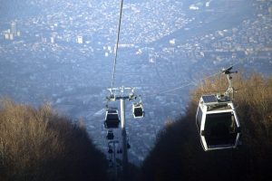 Bursa'da Arap turistlerin teleferik keyfi