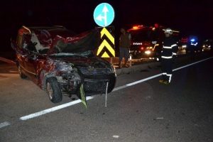 Otomobil ile tavuk y&uuml;kl&uuml; kamyon &ccedil;arpıştı: 2 yaralı