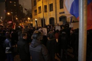 T&uuml;rkiye'nin Moskova B&uuml;y&uuml;kel&ccedil;iliği &ouml;n&uuml;nde protesto