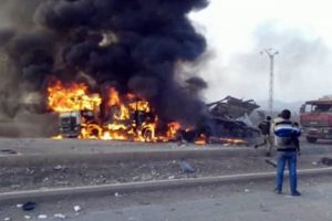 Rus u&ccedil;akları yine yardım TIR'larını hedef aldı!