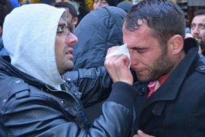 İş&ccedil;ilerin eylemine biber gazlı m&uuml;dahale