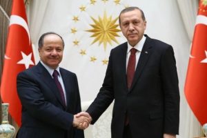 Mesud Barzani Cumhurbaşkanlığı Sarayı'nda