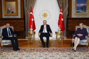 Erdoğan, Nobel &ouml;d&uuml;ll&uuml; Prof. Dr. Sancar'ı kabul etti