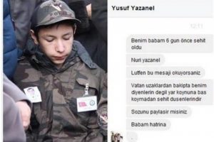 Şehit oğlundan duygulandıran mesaj
