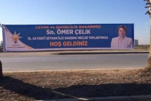 Bakan Fatma Sarı'ya pankart: Hoşgeldiniz &Ouml;mer &Ccedil;elik!