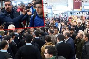 Havalimanında kuyruklar oluştu, arbede &ccedil;ıktı