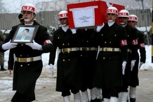 Şehit d&uuml;şen ge&ccedil;i&ccedil;i k&ouml;y korucusu, askeri t&ouml;renle uğurlandı