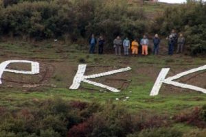Dağdaki 'OGM' yazısı 'PKK' ile değiştirildi