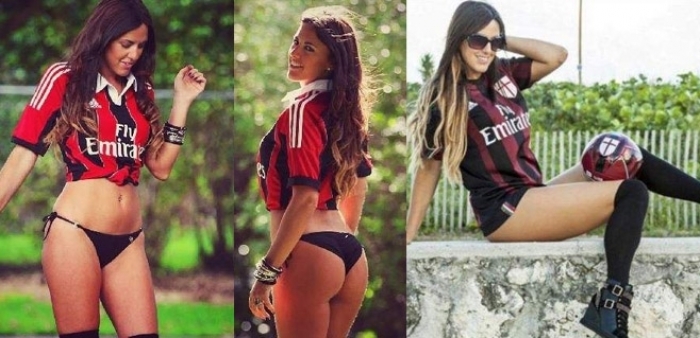 AC Milan forması ile fotoğraf &ccedil;ektirince...