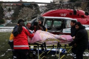 Kalp ameliyatından sonra ambulans helikopterle sevk edildi