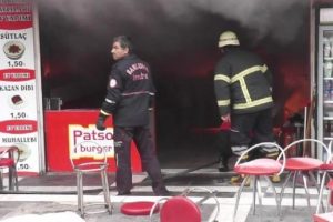 Suriyelilerin işlettiği lokantada yangın