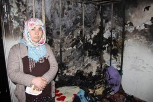 Evinin yandığını bile s&ouml;yleyemedi
