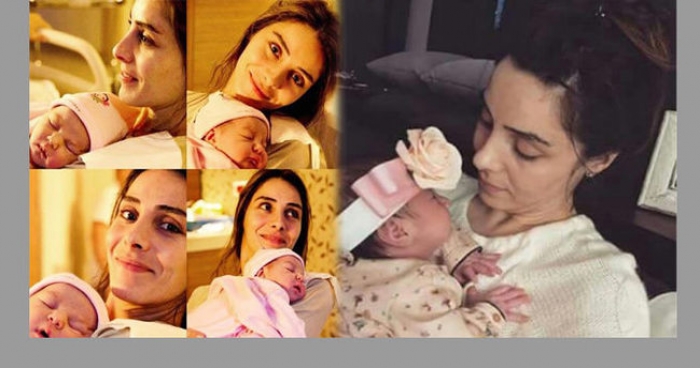 Nur Fettahoğlu bebeğinin y&uuml;z&uuml;n&uuml; ilk kez g&ouml;sterdi...