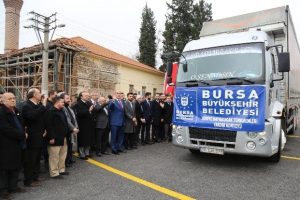 Bursa'daki ila&ccedil; seferberliğinde ilk TIR yola &ccedil;ıktı