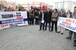 Nil&uuml;fer'de emek&ccedil;ilerden &Ouml;zel İstihdam B&uuml;roları'na tepki