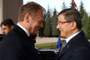 Davutoğlu, AB Konseyi Başkanı Tusk ile g&ouml;r&uuml;şt&uuml;