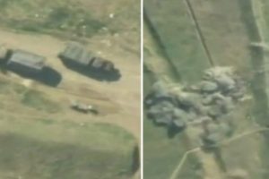 Azerbaycan Ermeni askeri ara&ccedil;larını b&ouml;yle vurdu!