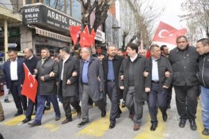 Aksaray'da 'Ter&ouml;re hayır' mitingi