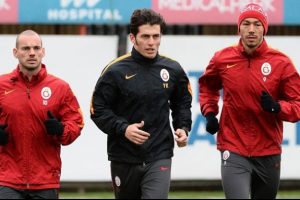 Galatasaray antrenmanında Umut Bulut'ta yer aldı