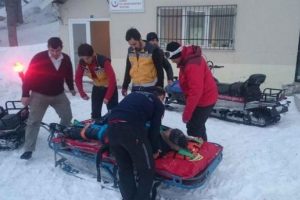 Bursa'da kayak yaparken kendini bir anda yerde buldu!