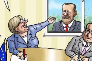 Alman karikat&uuml;rist Erdoğan'ı b&ouml;yle &ccedil;izdi