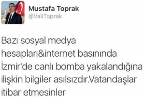 İzmir Valisi'nden 'canlı bomba' a&ccedil;ıklaması