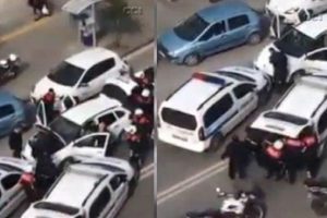 İzmir'de bomba ihbarı yapılan ara&ccedil; b&ouml;yle ablukaya alındı