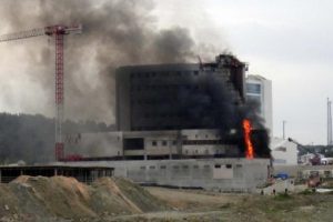 Keşan'da hastane inşaatında yangın
