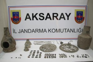 Aksaray'da 164 par&ccedil;a tarihi eser ele ge&ccedil;irildi