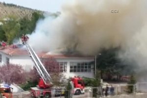Başkent'te askeri b&ouml;lgede yangın
