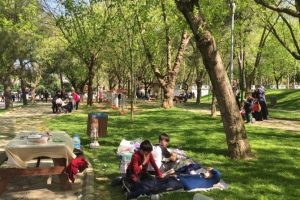 Bursa 'da parklar lalelendi vatandaşlar şenlendi