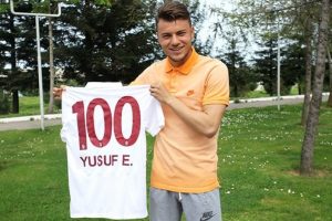 Trabzonsporlu Yusuf Erdoğan 100. ma&ccedil;ına &ccedil;ıkarak "dalya" dedi