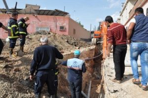 Kanalizasyon &ccedil;alışmasında g&ouml;&ccedil;&uuml;k oluştu, 1 iş&ccedil;i yaralandı