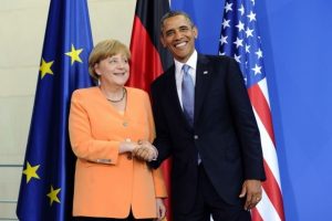 Obama-Merkel ile bir araya geldi