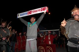 BB Erzurumspor'a mehterli karşılama