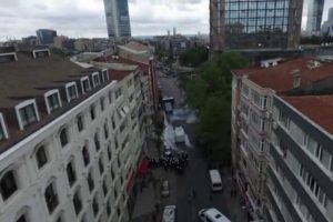 Polisin m&uuml;dahalesi havadan g&ouml;r&uuml;nt&uuml;lendi