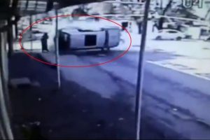 Şanslı yaya &ouml;l&uuml;mden kıl payı kurtuldu