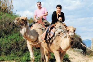 Antalya'da zabıtadan plajda deve n&ouml;beti