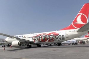 THY'nin milli takım i&ccedil;in boyadığı u&ccedil;ak g&ouml;r&uuml;nt&uuml;lendi