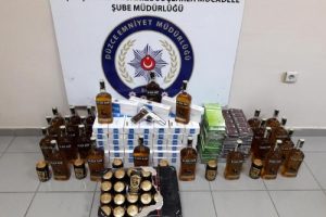 D&uuml;zce'de ka&ccedil;ak akaryakıt ve sigaraya 2 g&ouml;zaltı