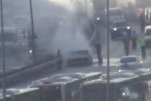 E-5'te korku dolu anlar! Trafik kilitlendi!