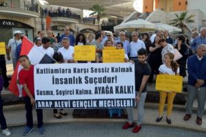 Suriye'de Alevi katliamı iddiasına, Mersin'de protesto