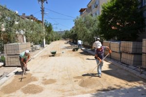 Bursa İznik'te yol &ccedil;alışmaları s&uuml;r&uuml;yor