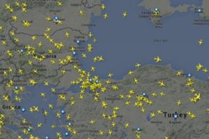 Saldırı sonrası hava trafiği radara b&ouml;yle yansıdı