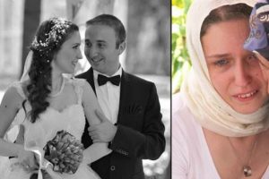 Cenazede &ccedil;ok acı dakikalar... Nişanlısını g&ouml;zyaşlarıyla uğurladı